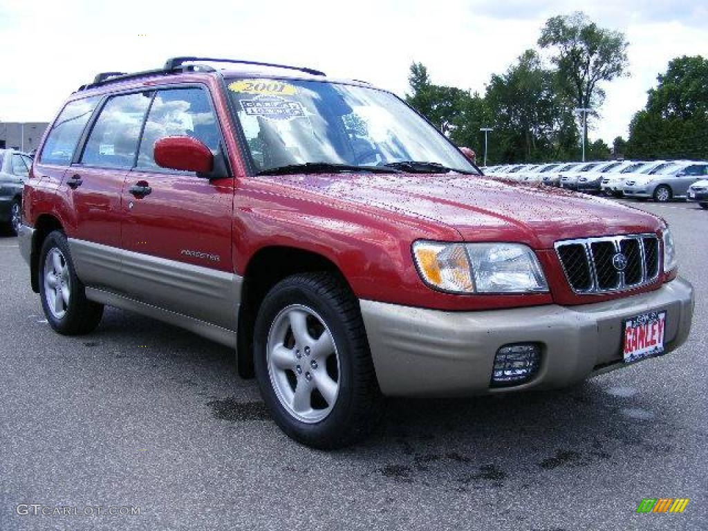 2001 Forester 2.5 S - Sedona Red Pearl / Beige photo #7