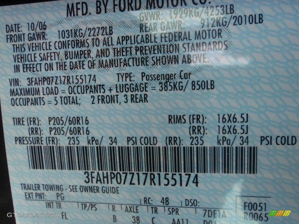 2007 Fusion SE - Dark Amethyst Metallic / Charcoal Black photo #17