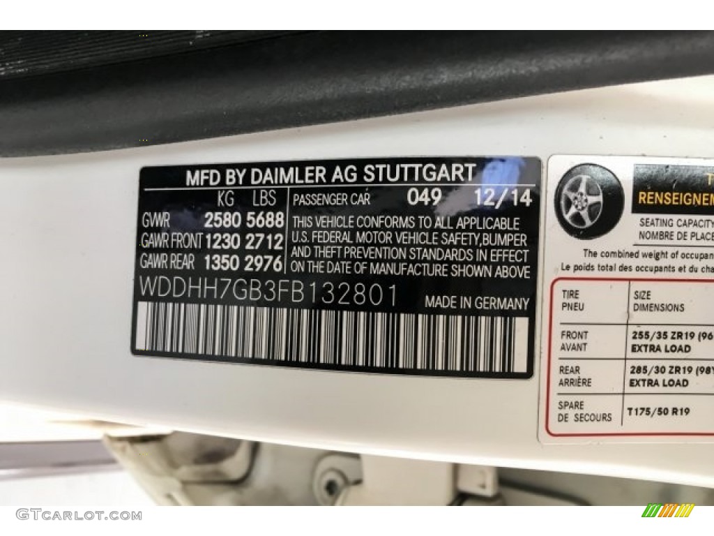 2015 Mercedes-Benz E 63 AMG S 4Matic Wagon Color Code Photos