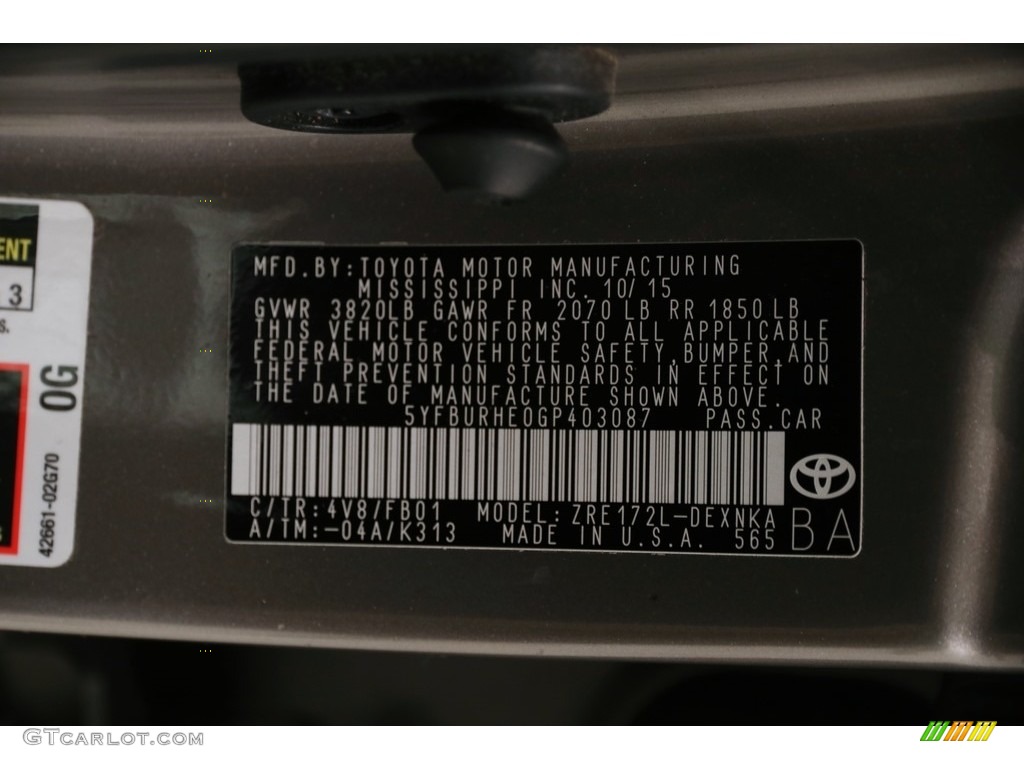 2016 Corolla LE - Brown Sugar Metallic / Ivory photo #18
