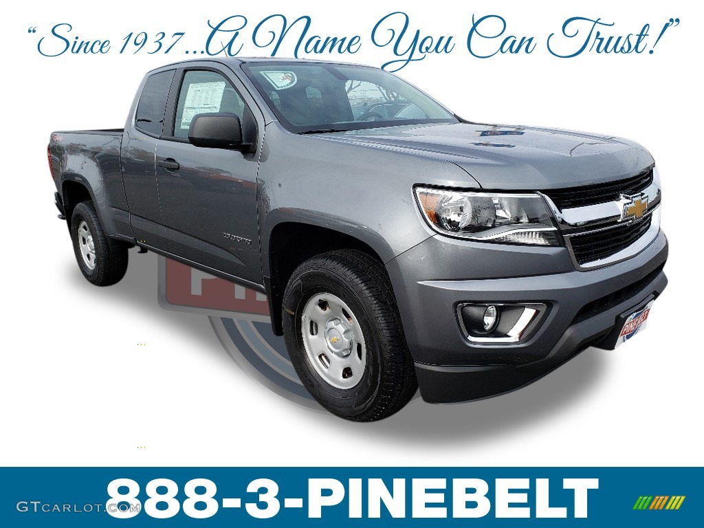 2019 Colorado WT Extended Cab 4x4 - Satin Steel Metallic / Jet Black/Dark Ash photo #1