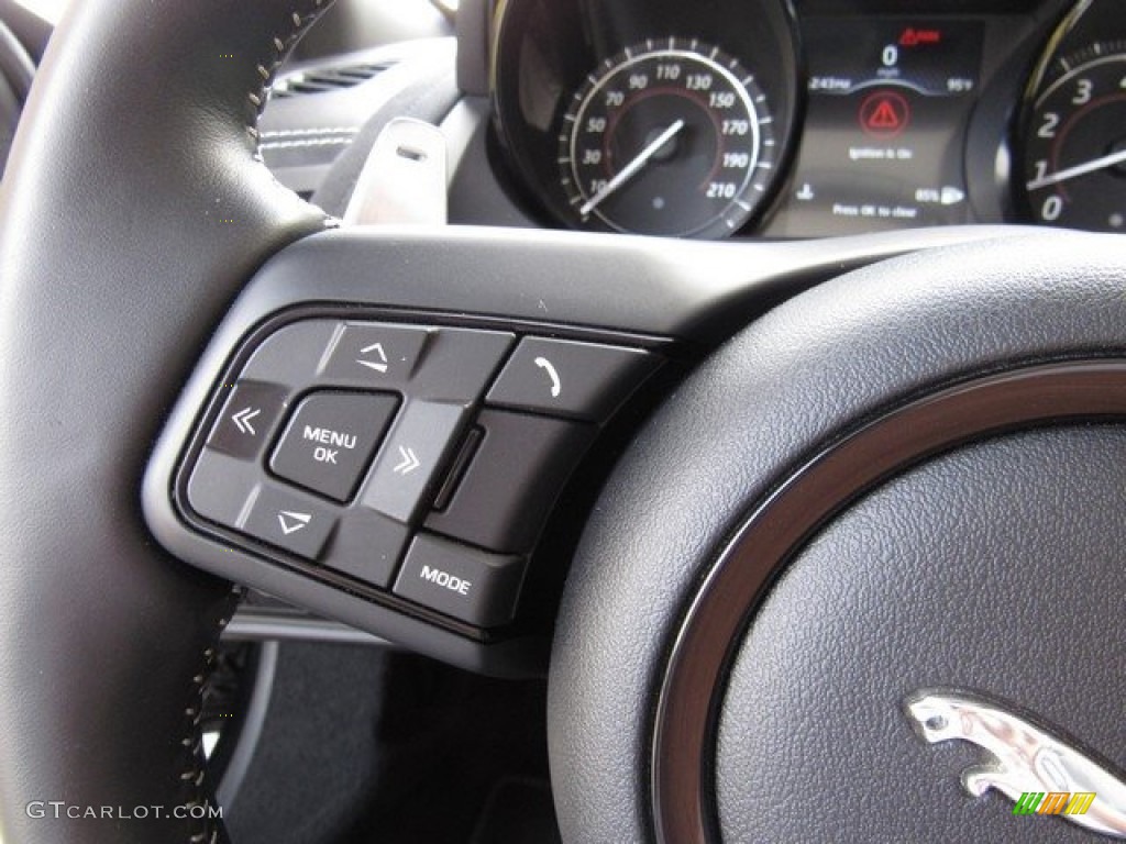 2017 Jaguar F-TYPE SVR AWD Convertible SVR Quilted Jet W/Cirrus Stitching Steering Wheel Photo #130397422