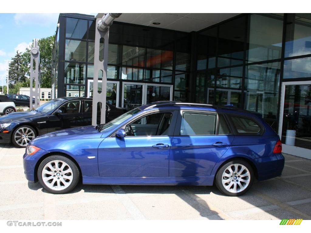 2007 3 Series 328xi Wagon - Montego Blue Metallic / Grey photo #3