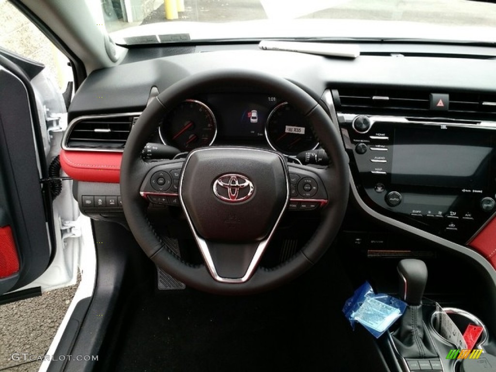 2019 Toyota Camry XSE Black Steering Wheel Photo #130399913