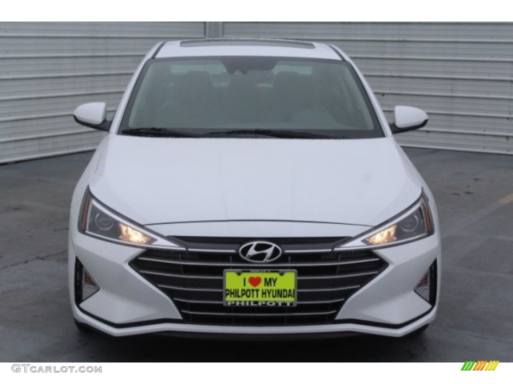 2019 Elantra SEL - Quartz White Pearl / Beige photo #2