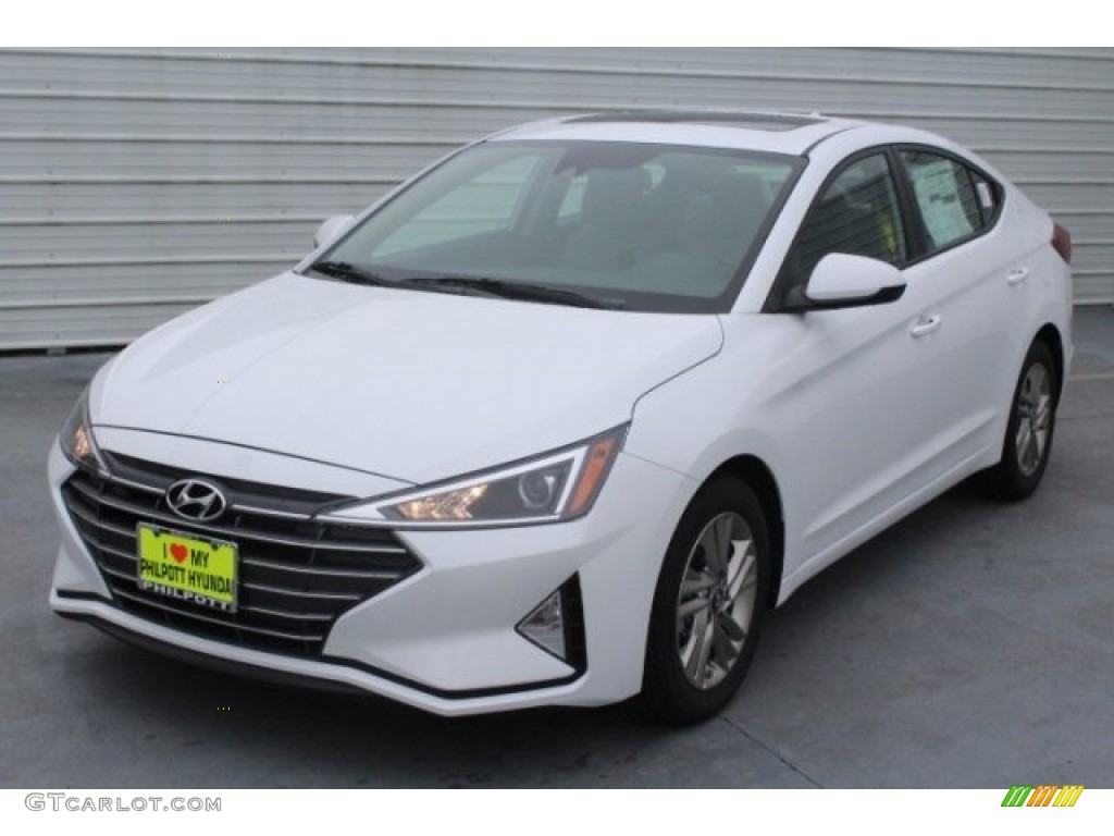 2019 Elantra SEL - Quartz White Pearl / Beige photo #3