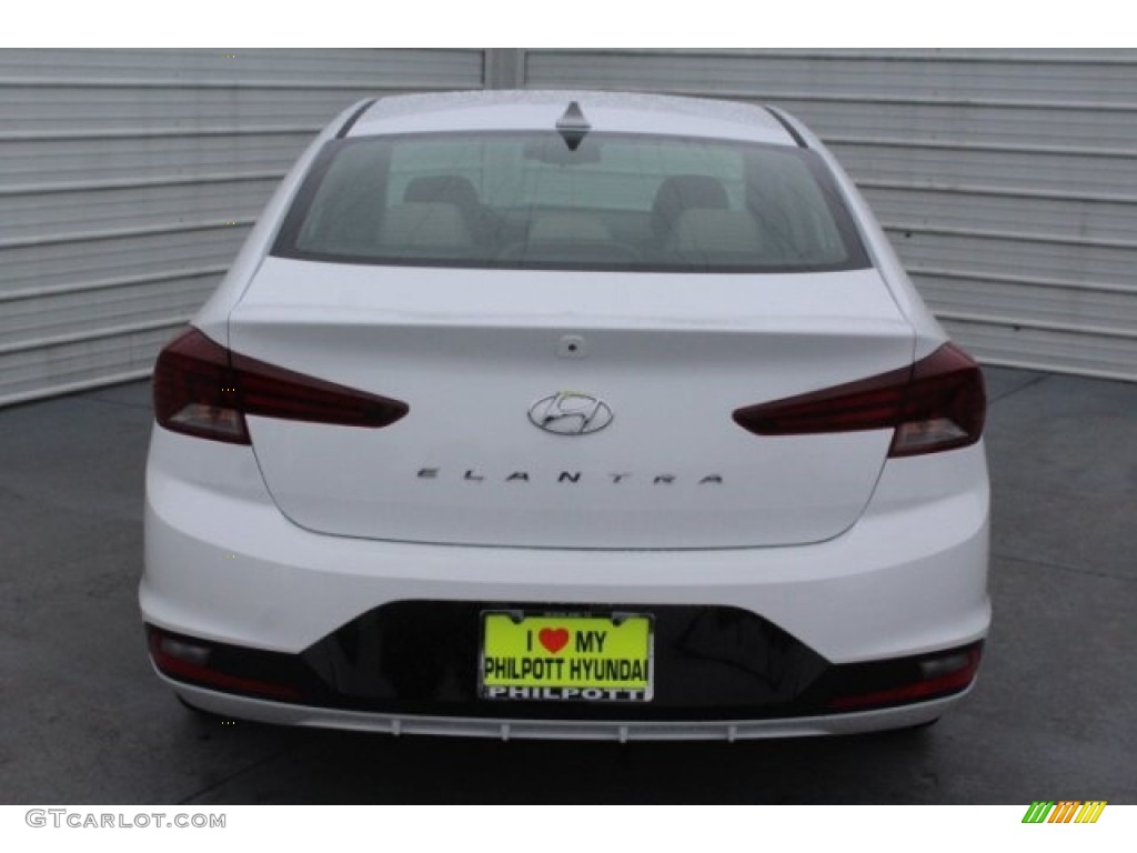 2019 Elantra SEL - Quartz White Pearl / Beige photo #8