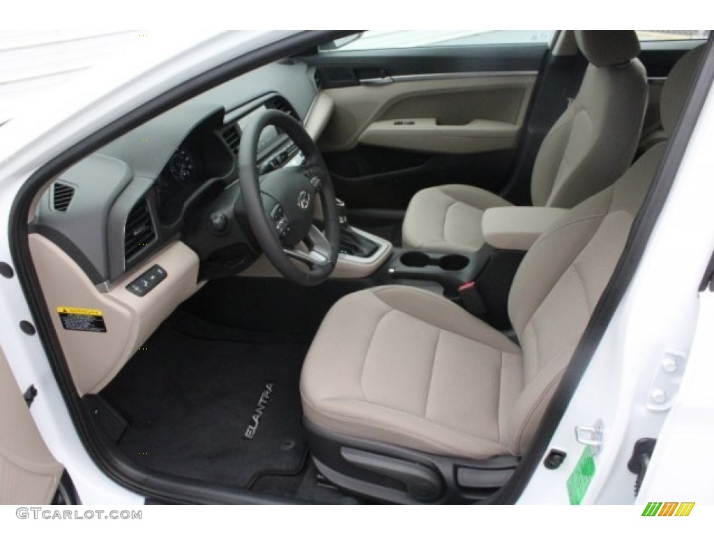 2019 Elantra SEL - Quartz White Pearl / Beige photo #14