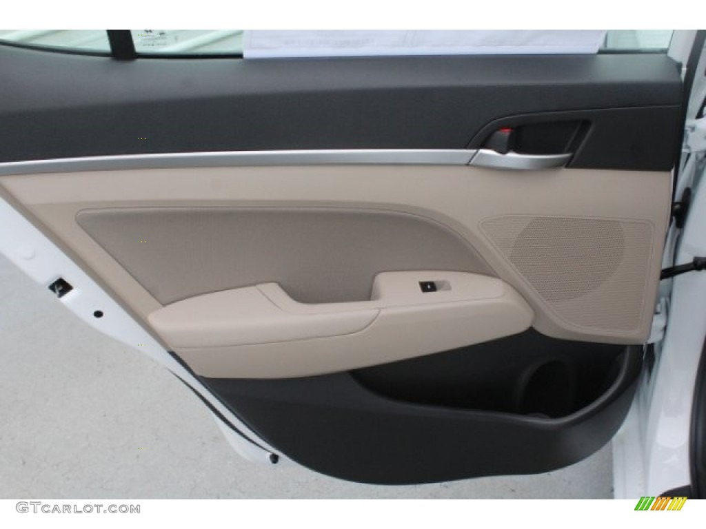 2019 Elantra SEL - Quartz White Pearl / Beige photo #22