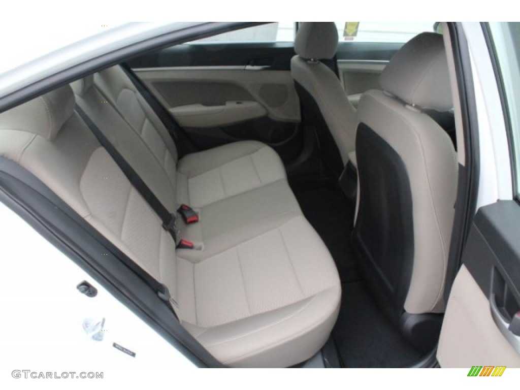 2019 Elantra SEL - Quartz White Pearl / Beige photo #28