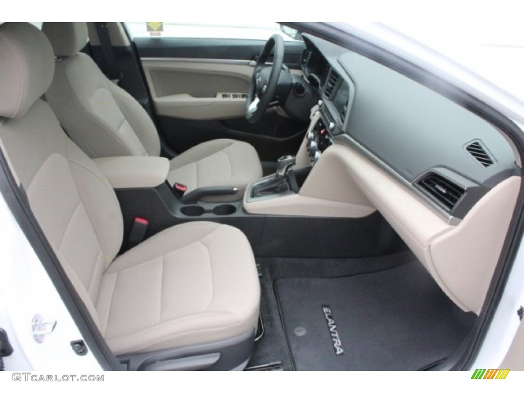 2019 Elantra SEL - Quartz White Pearl / Beige photo #31