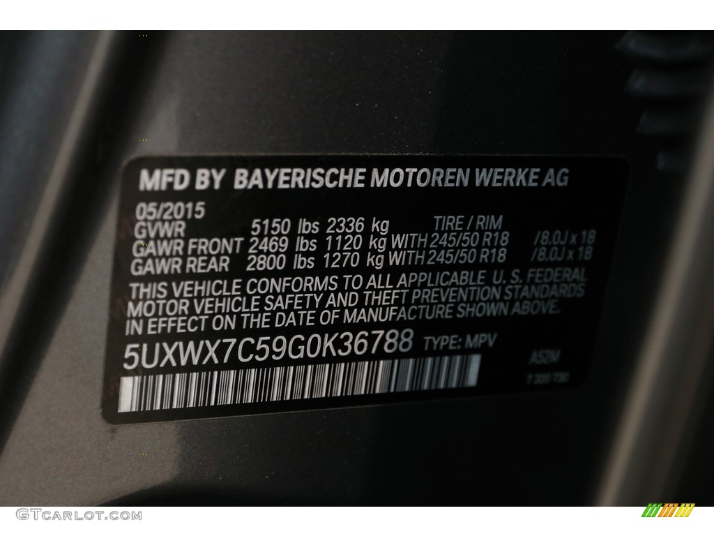 2016 X3 xDrive35i - Space Grey Metallic / Oyster photo #20