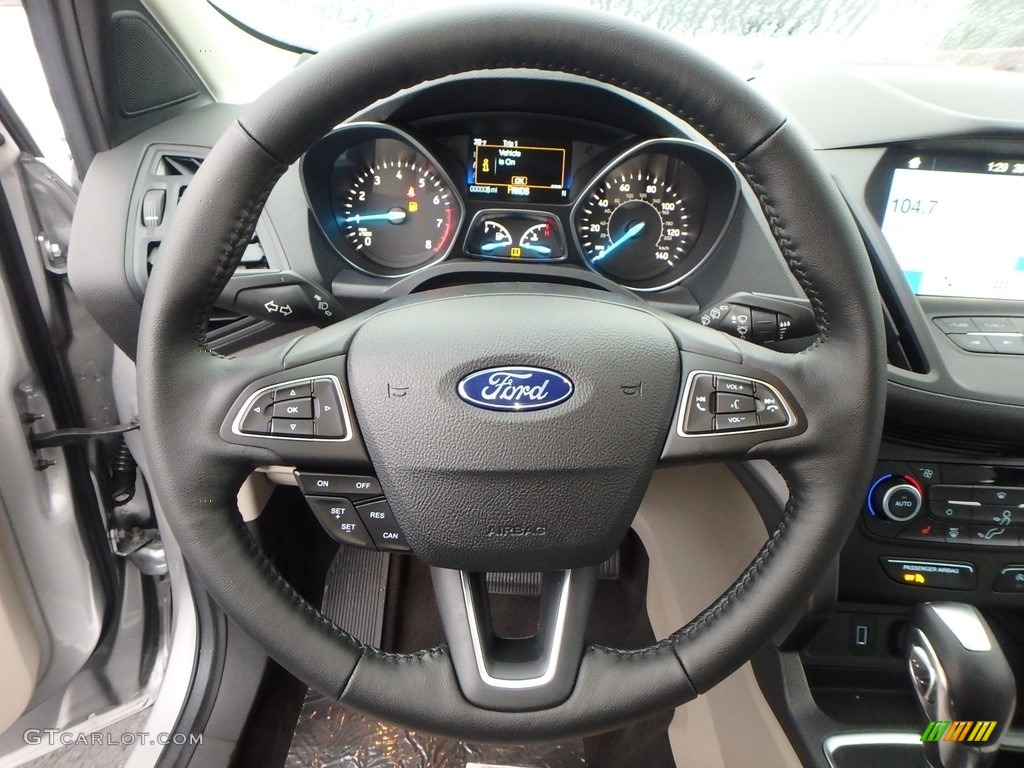 2019 Ford Escape SEL 4WD Medium Light Stone Steering Wheel Photo #130417058