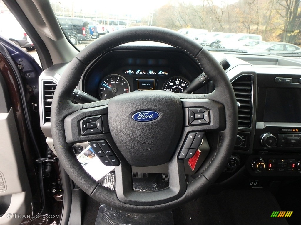 2018 Ford F150 XLT SuperCab 4x4 Earth Gray Steering Wheel Photo #130417826