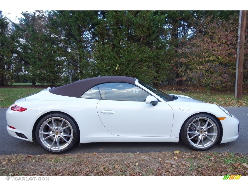 Carrara White Metallic 2017 Porsche 911 Carrera Cabriolet Exterior Photo #130420979