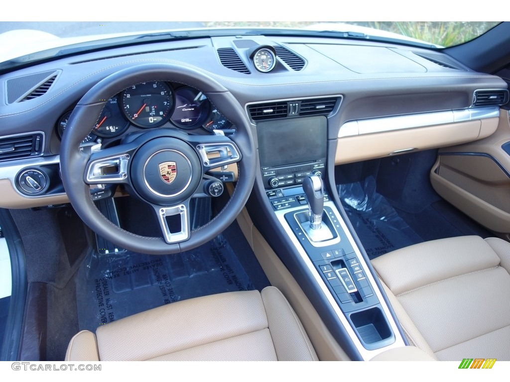 2017 Porsche 911 Carrera Cabriolet Natural Espresso/Cognac Dashboard Photo #130421066