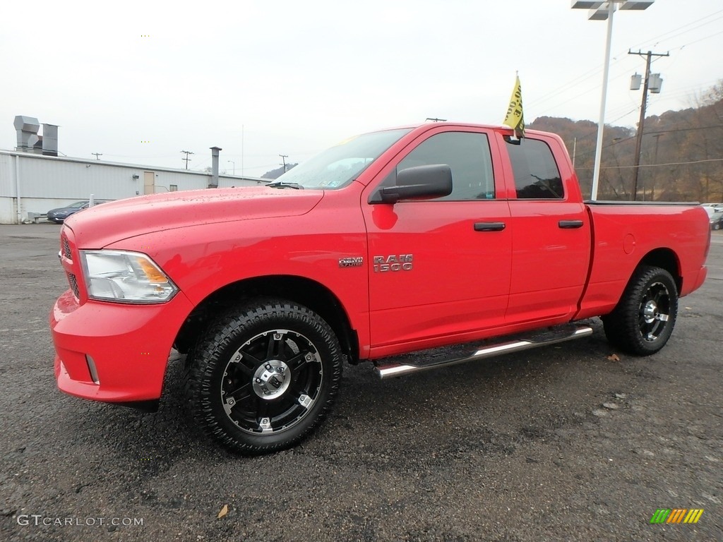 2017 1500 Express Quad Cab 4x4 - Bright Red / Black/Diesel Gray photo #6