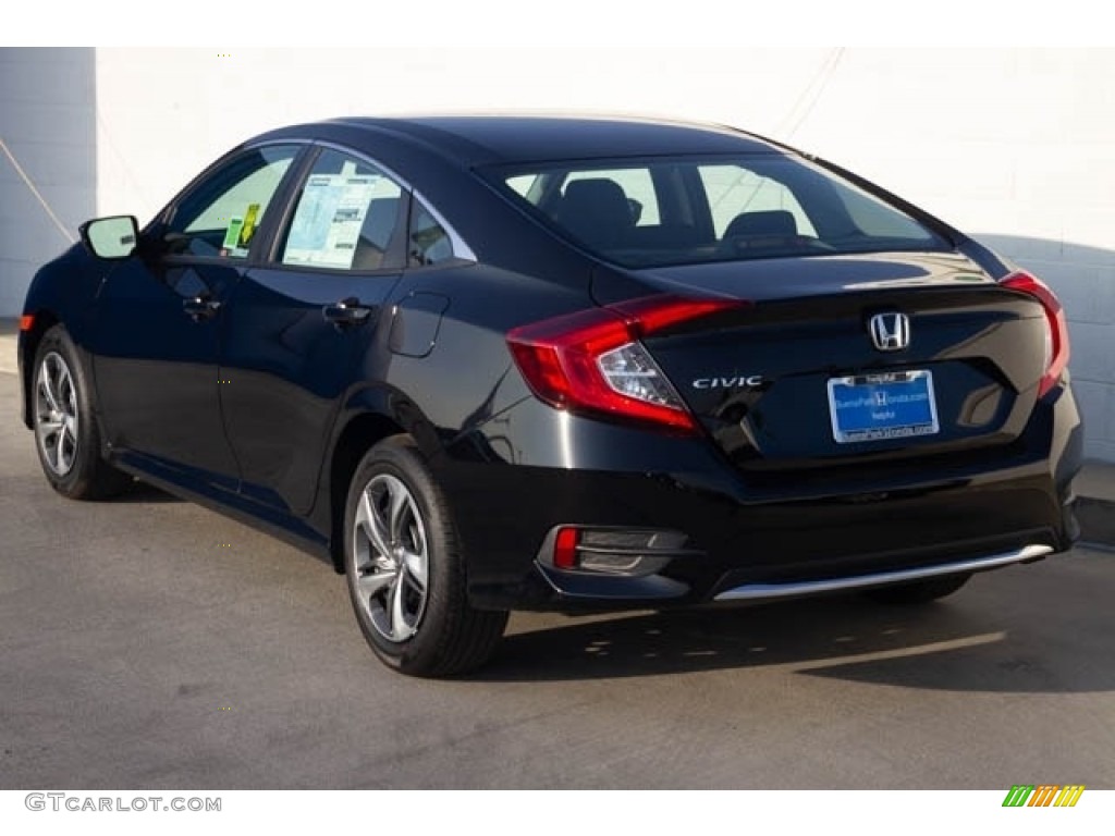 2019 Civic LX Sedan - Crystal Black Pearl / Black photo #2