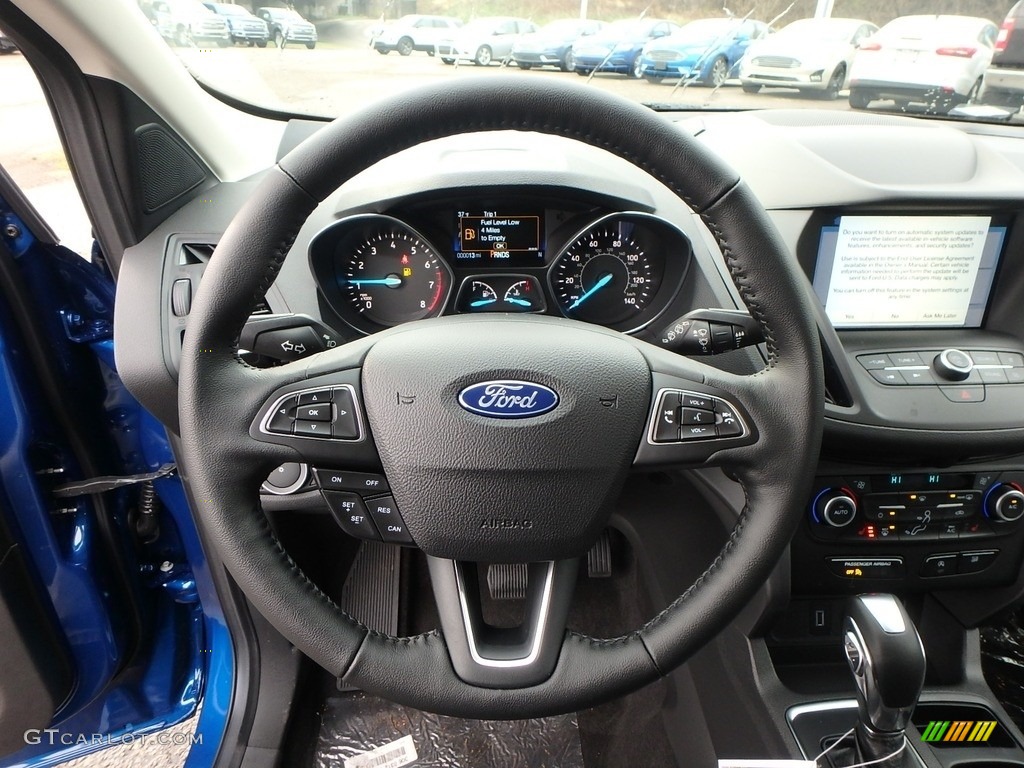 2019 Ford Escape SEL 4WD Chromite Gray/Charcoal Black Steering Wheel Photo #130427075