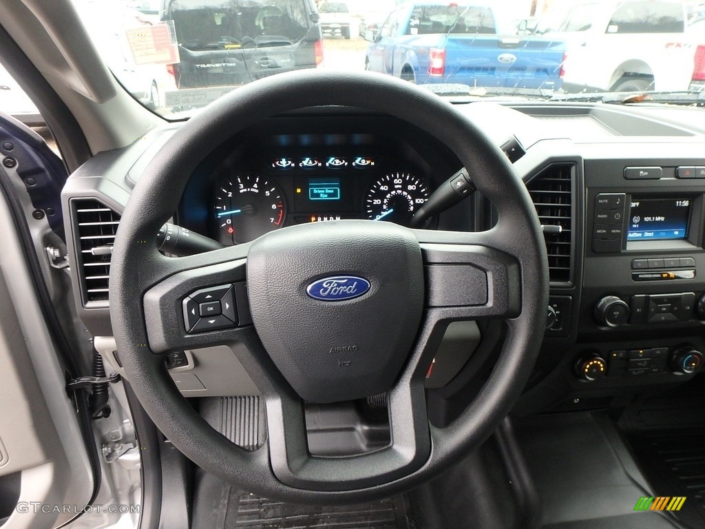 2019 Ford F150 XL SuperCrew 4x4 Earth Gray Steering Wheel Photo #130428536