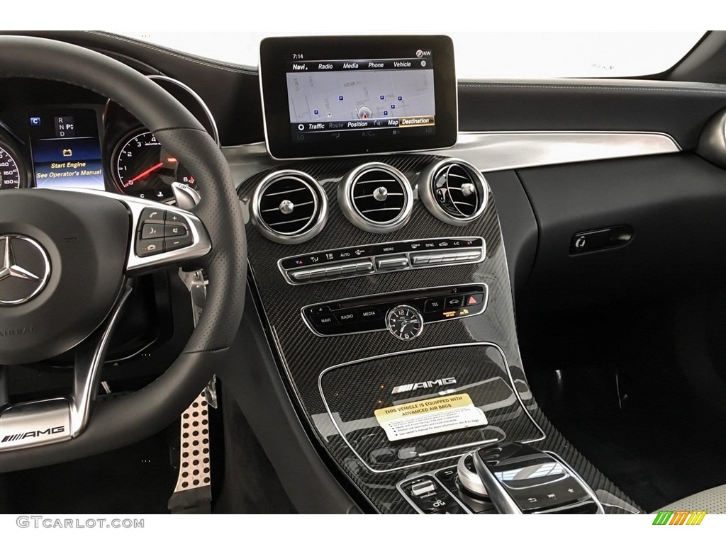 2018 Mercedes-Benz C 63 AMG Cabriolet Platinum White Pearl/Black Dashboard Photo #130431676