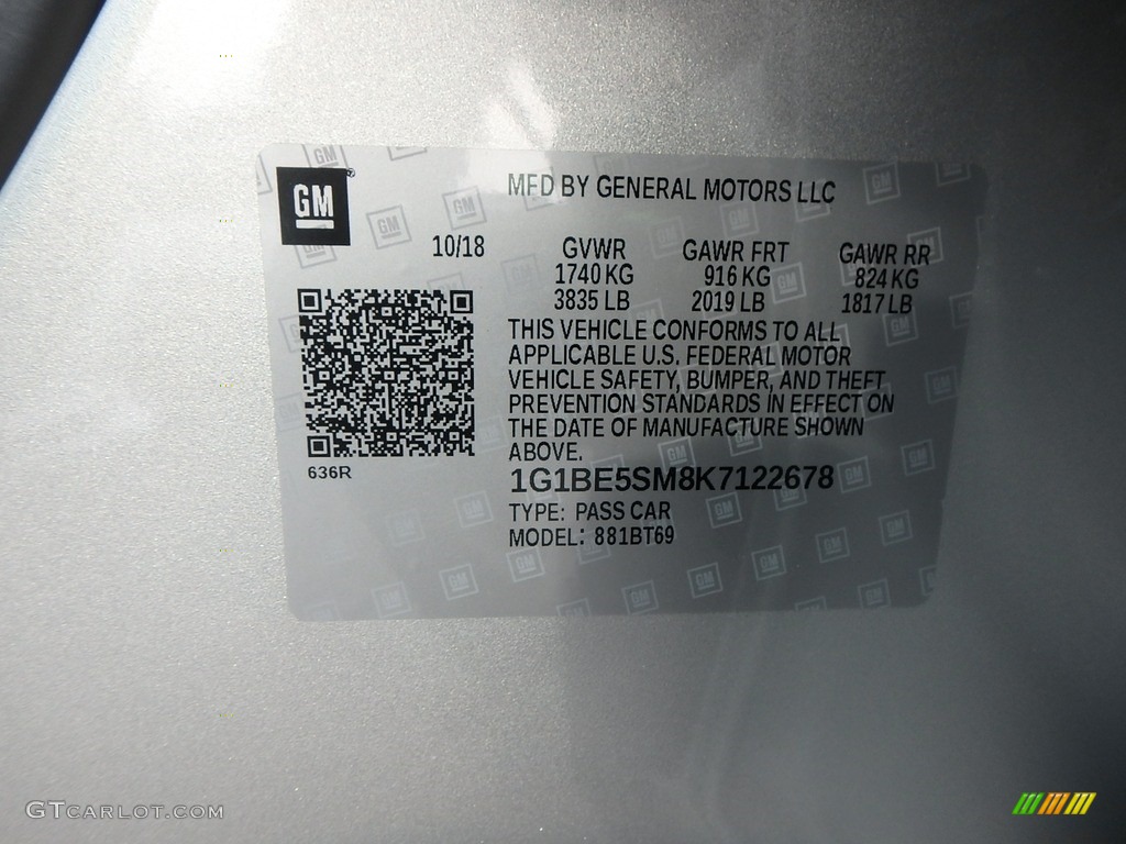 2019 Cruze LT - Silver Ice Metallic / Jet Black/­Galvanized photo #14