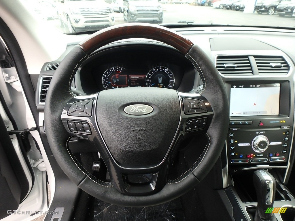 2019 Ford Explorer Platinum 4WD Medium Soft Ceramic Steering Wheel Photo #130437982