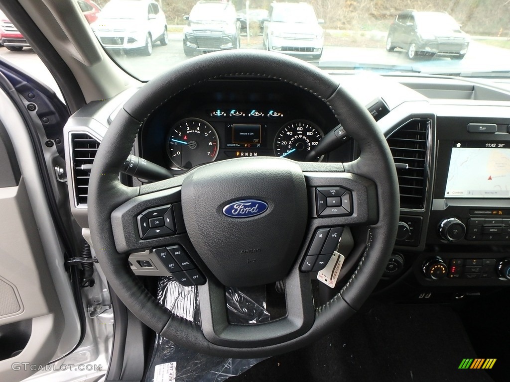 2019 Ford F150 XLT SuperCrew 4x4 Earth Gray Steering Wheel Photo #130439053