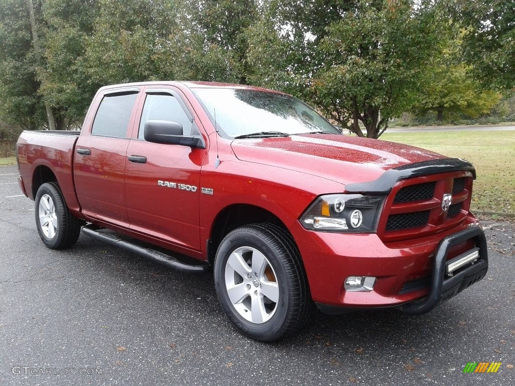 2012 Ram 1500 Express Crew Cab 4x4 - Deep Cherry Red Crystal Pearl / Dark Slate Gray/Medium Graystone photo #4