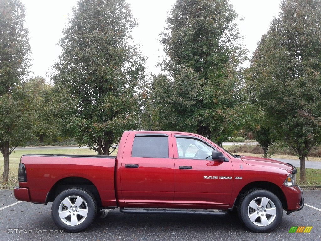 2012 Ram 1500 Express Crew Cab 4x4 - Deep Cherry Red Crystal Pearl / Dark Slate Gray/Medium Graystone photo #5