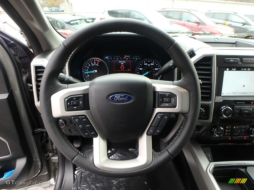 2019 Ford F250 Super Duty Lariat Crew Cab 4x4 Black Steering Wheel Photo #130439779