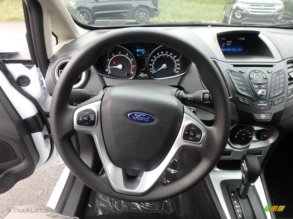 2019 Ford Fiesta SE Hatchback Charcoal Black Steering Wheel Photo #130440104