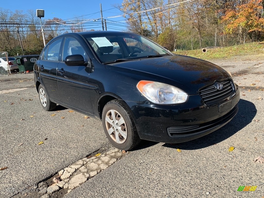 2010 Accent GLS 4 Door - Ebony Black / Gray photo #5