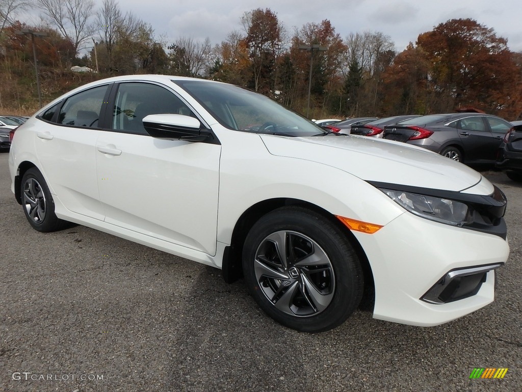 Platinum White Pearl 2019 Honda Civic LX Sedan Exterior Photo #130442938