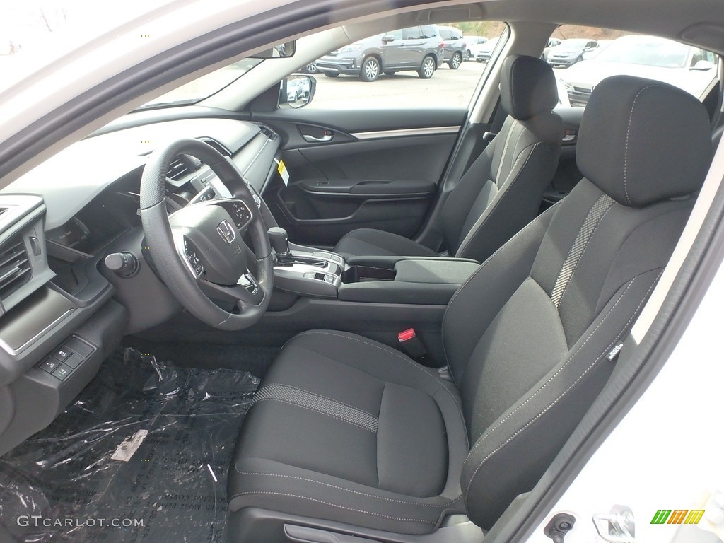 Black Interior 2019 Honda Civic LX Sedan Photo #130443046