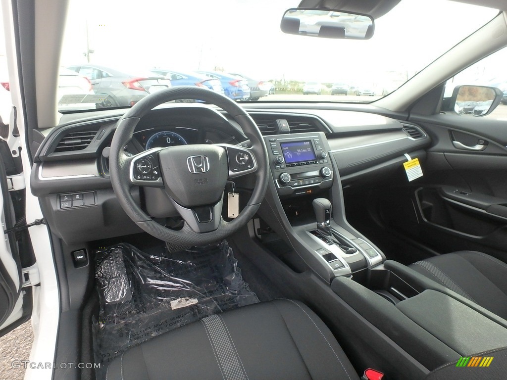Black Interior 2019 Honda Civic LX Sedan Photo #130443079