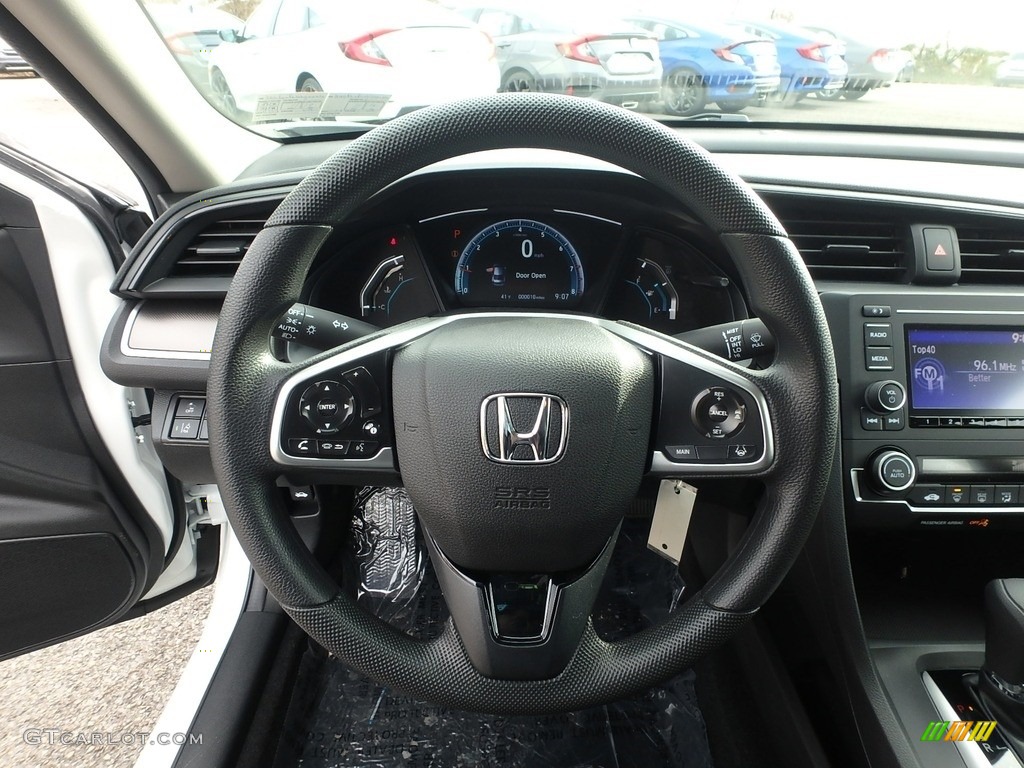 2019 Honda Civic LX Sedan Black Steering Wheel Photo #130443142