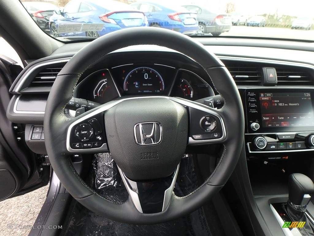 2019 Honda Civic Sport Sedan Black Steering Wheel Photo #130443487