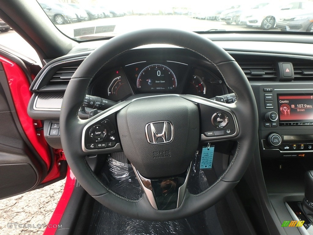 2019 Honda Civic Sport Hatchback Black Steering Wheel Photo #130444147