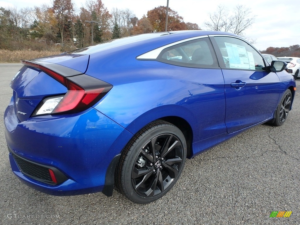 2019 Civic Sport Coupe - Agean Blue Metallic / Black photo #4