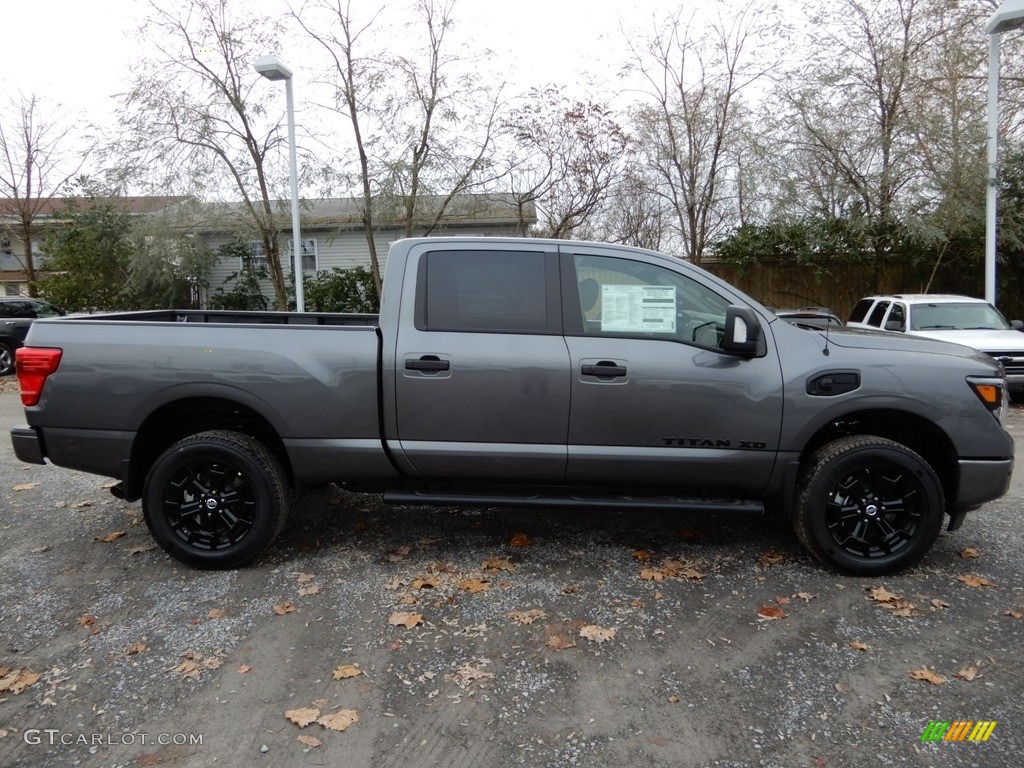 Gun Metallic 2019 Nissan TITAN XD Midnight Edition Crew Cab 4x4 Exterior Photo #130447838