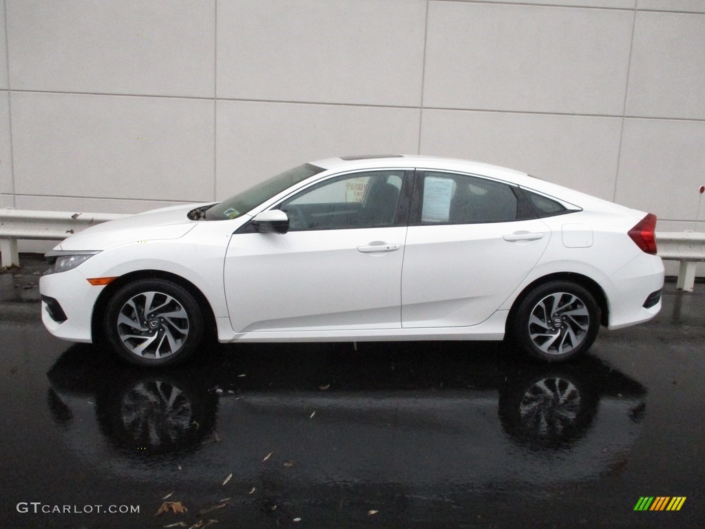 2016 Civic EX Sedan - White Orchid Pearl / Black photo #2