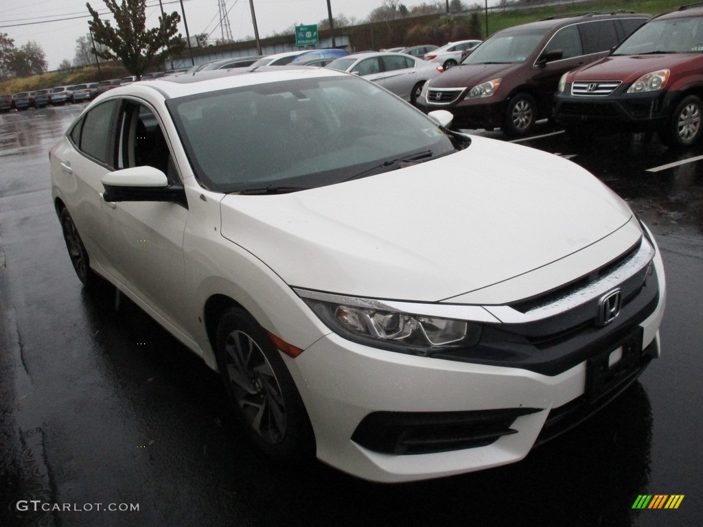 2016 Civic EX Sedan - White Orchid Pearl / Black photo #7
