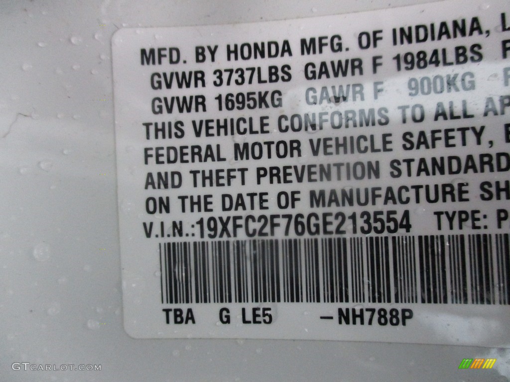 2016 Civic EX Sedan - White Orchid Pearl / Black photo #20