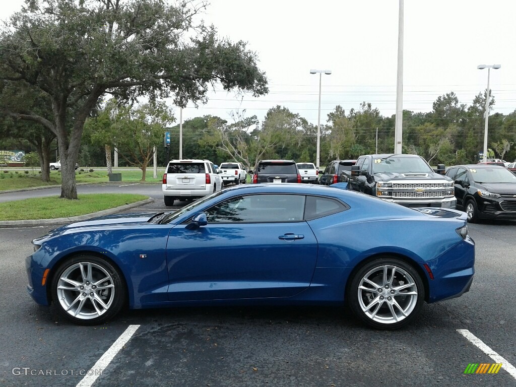 Riverside Blue Metallic 2019 Chevrolet Camaro LT Coupe Exterior Photo #130456106