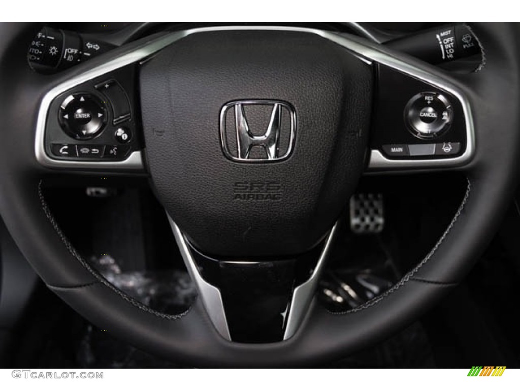 2019 Honda Civic Sport Sedan Black Steering Wheel Photo #130461383