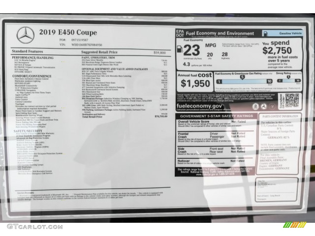 2019 E 450 Coupe - Dune Silver Metallic / Macchiato Beige/Espresso photo #10