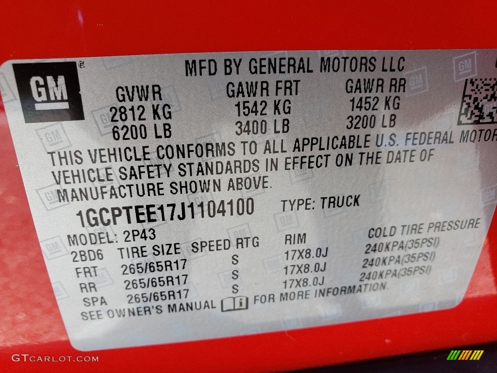 2018 Colorado ZR2 Crew Cab 4x4 - Red Hot / Jet Black photo #27