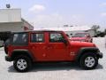 2009 Flame Red Jeep Wrangler Unlimited X 4x4  photo #2