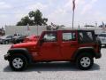 2009 Flame Red Jeep Wrangler Unlimited X 4x4  photo #6